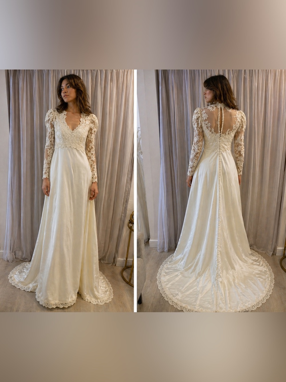 “G” Ivory Lace Long Sleeve Bridal Dress